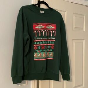 Never worn size Large dark green “Friends” Christmas sweatshirt.